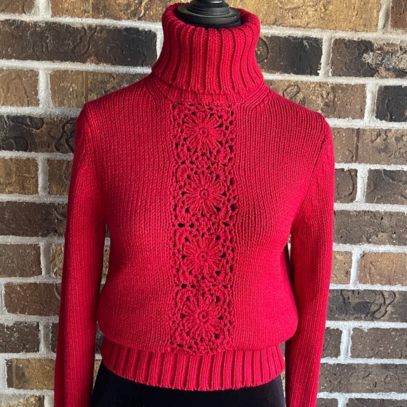 VINTAGE The Limited Vibrant Red Cowl Neck Sweater - Picture 1 of 7